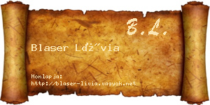 Blaser Lívia névjegykártya